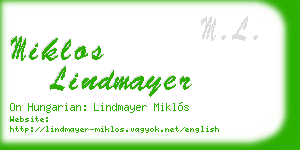 miklos lindmayer business card