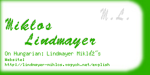 miklos lindmayer business card